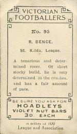 1933 Hoadley's Victorian Footballers #95 Roy Bence Back